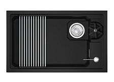 Кухонная мойка GRANULA KITCHEN SPACE RINZER кварц (7309RU, ЧЕРНЫЙ)