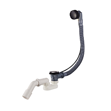 Слив-перелив для ванны Raglo полуавтоматический (с тросиком), латунь/пластик, черный (R600.30.06)