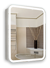 Зеркало-шкаф Silver mirrors Фиджи 50 с часами и сменой цвета (LED-00002361)