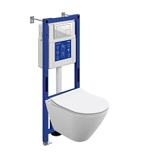 Комплект CERSANIT CITY SMART DPL EO slim инсталляция AQUA 40 SMART M кнопка CORNER пластик белый LP (69335)