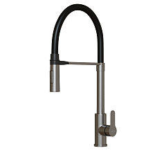 Смеситель для кухни 35k MIXLINE МЛНС-0402 (MLSS-0402) черный гибкий излив магнит, п/гайку САТИН (556020)