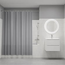 Штора для ванной, 200x180 см, Полиэстер, светло-серый, IDDIS, BS07P18i11