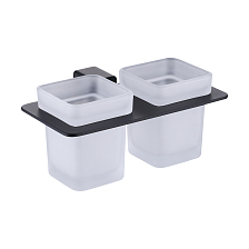 Стакан для зубных щеток с держателем Raglo двойной, черный (R301.08.06)