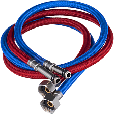 Гибкая подводка для смесителя Славен нейлон, гайка 1/2", штуцер М10, 32/42, пара, 1200 мм (СЛ-ЗП-090