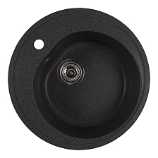 Мойкa MIXLINE МЛ-ГМС102 (ML-GMS102) СТАНДАРТ круглая, черный (308), 500 мм (глуб. чаши 170) (558086)