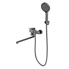 Смеситель Splenka для ванны и душа универсальный поворотный излив 35 см, графит (S54.22.09)