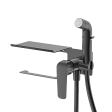 Смеситель с гигиеническим душем и полкой DQ Дюссельдорф (Düsseldorf) графит (DA1724546)