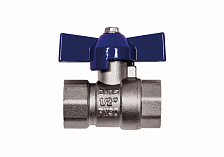 Кран шаровой RM-L Nickel 1/2 ВР-ВР муфтовый никелированный бабочка Ду15 Ру30 (НК 11Б27п1)