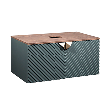 Тумба RUNO Андорра 85 графит дуб коньячный подвесная под накладной умывальник (00-00002016)