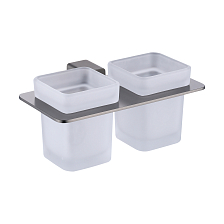 Стакан для зубных щеток с держателем Raglo двойной, графит (R301.08.09)