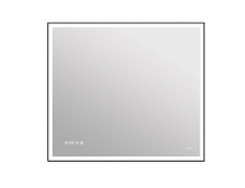 Зеркало Cersanit  LED 011 design 80x70 с подсветкой часы металл. рамка прямоугольное (KN-LU-LED011*8