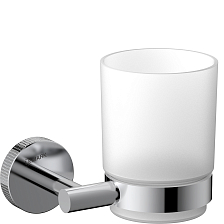 Стакан для ванной Lemark BELUGA подвесной, сталь, стекло, хром (LMA-8035S-C)