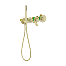 Смеситель встроенный для ванны с душем с термостатотом Timo Saona золото матовое (2324/17YSM) 