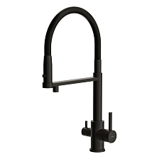 Смеситель для кухни Cersanit ZEN однорычажный с фильтром с гибким изливом черный (68250)