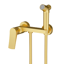Смеситель Splenka с гигиеническим душем настенный сатин золотой (S54.51.03)