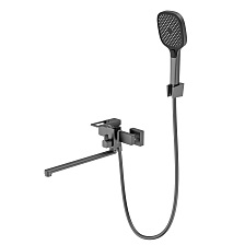 Смеситель Splenka для ванны и душа универсальный поворотный излив 35 см, графит (S55.22.09)