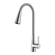 Смеситель Rossinka для кухни с гибким поворотным изливом (Z35-39-Gray)