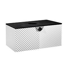 Тумба Runo Андорра 70 белый матовый чёрный подвесная под накладной умывальник (00-00004645)