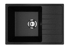 Мойкa MIXLINE МЛ-ГМУ06 (ML-GMU06) УЛЬТРА с крылом, черный камень, 600*420 мм (глуб. чаши 170) (556732)