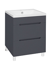 Тумба Runo Парма 60 2 ящика графит под умывальник Omega 60 (00-00001454)