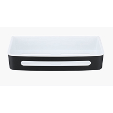 Полка для ванной и душа Raglo прямая с крючками, черный (R340.02.06)