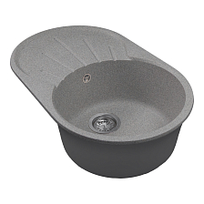 Мойка MIXLINE МЛ-ГМС105 (ML-GMS105) СТАНДАРТ овальная с крылом, темно-серый (309), 740*460*190мм (558125)