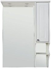 Зеркало RUSH со шкафчиком DEVON 65 Белый матовый, правый (DEM75165W)