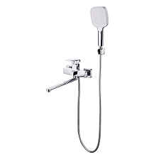 Смеситель Prohanss для ванны и душа универсальный поворотный излив 30 см, хром (P60.22)