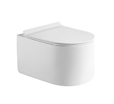 Унитаз подвесной тонкий ободок (торнадо) DQ Rhein.Dusseldorf 500*360*362мм, сиденье микролифт, белый (DT1496516)