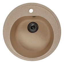 Мойкa MIXLINE МЛ-ГМС102 (ML-GMS102) СТАНДАРТ круглая, песочный (302), 500 мм (глуб. чаши 170) (558087)