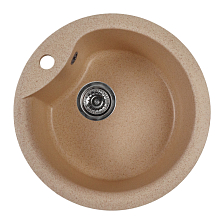 Мойкa MIXLINE МЛ-ГМС101 (ML-GMS101) СТАНДАРТ круглая, песочный (302), 480 мм (глуб. чаши 190) (558081)