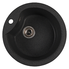 Мойкa MIXLINE МЛ-ГМС101 (ML-GMS101) СТАНДАРТ круглая, черный (308), 480 мм (глуб. чаши 190) (558080)