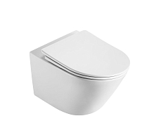 Унитаз подвесной безободковый (торнадо) DQ Rhein.Bach 500*360*350мм, сиденье микролифт, белый (DT1476516)