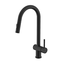 Смеситель Splenka для кухни 2-х режимный поворотный выдвижной излив, черный (S204.49.06)