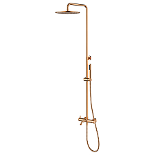 Смеситель Lemark Зенит (ZENITH) для ванны и душа с регулируемой высотой штанги, монолитным изливом и верхней душевой лейкой «Тропический дождь» (LMF-1626S-BRRGN)