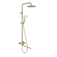 Душевая система Prohanss для ванны и душа с тропическим душем поворотный излив 35 см, золотой сатин (P31.24.03)