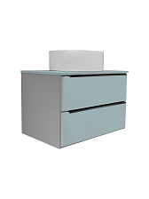 Тумба Runo Мальта 70 подвесная серая/бирюзовая (00-00004661)