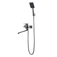 Смеситель Prohanss для ванны и душа универсальный поворотный излив 30 см, графит (P62.22.09)