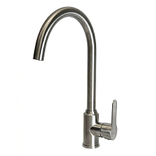 Смеситель для кухни 35k MIXLINE МЛНС-0405 (MLSS-0405) трубчатый излив, п/гайку САТИН (558434)