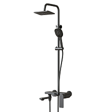 Душевая система 35к MIXLINE МЛ33-06Г(ML33-06GR) "Сити"излив лейка 3 поз. +лейка "Троп. душ" ГРАФИТ (556594)