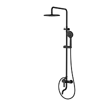 Душевая система с тропическим душем Milardo Stripe черный матовый (STRBL5FM06)