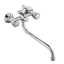 Смеситель Splenka для ванны и душа универсальный вентильный поворотный излив 30 см, хром (S81.222)