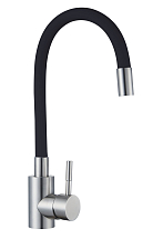 Смеситель для кухонной мойки с гибким изливом RUSH Симпл (Simple) черный (SUS7335-61Black)
