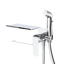 Смеситель с гигиеническим душем и полкой DQ Дюссельдорф (Düsseldorf) хром (DA1724541)