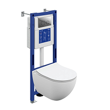 Комплект CERSANIT BRASKO SMART DPL EO slim инсталляция AQUA 40 SMART M кнопка TWINS пластик хром глянцевый LP (69318)