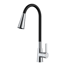 Смеситель Rossinka для кухни с гибким поворотным изливом (Z35-39-Black)