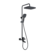 Душевая система Prohanss для ванны и душа с тропическим душем поворотный излив 15 см, черный (P60.24.06)