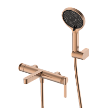 Смеситель для ванны с душем DQ Bonn короткий излив браш.роз.золото (DA1703233)