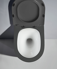 Унитаз подвесной безободковый (торнадо) DQ Rhein.Bach 500*360*350мм, сиденье микролифт, серо-белый (DT1476506)