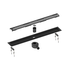 Душевой лоток TIMO Drain System 600 с вставкой "lines", Чёрный (DS230106/03)